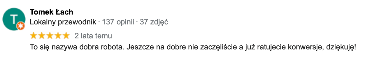 Opinia - Tomek Łach