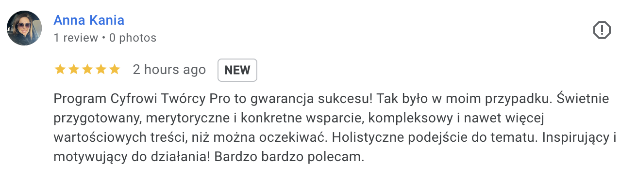 Anna Okienczyc opinia Google